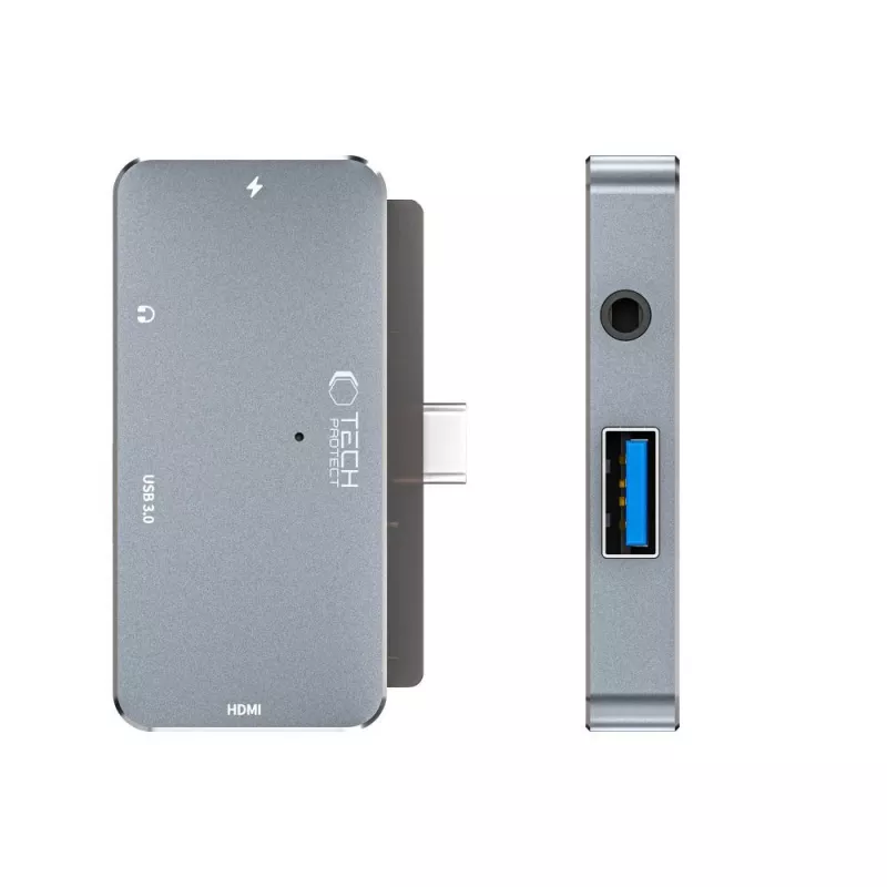 TECH-PROTECT V6-HUB Adaptador 4em1 cinzento