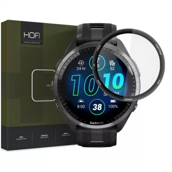 HOFI Hybrid Pro+ Protetor de ecrã de vidro híbrido para Garmin Forerunner 965 - preto