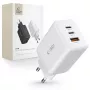 TECH-PROTECT C65W Carregador de parede 3 portas PD 65W / QC3.0 branco
