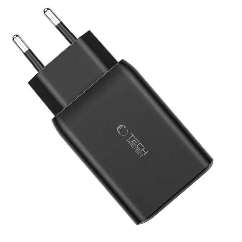 TECH-PROTECT C65W Carregador de parede 3 portas PD 65W / QC3.0 branco