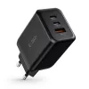 TECH-PROTECT C65W Carregador de parede 3 portas PD 65W / QC3.0 preto
