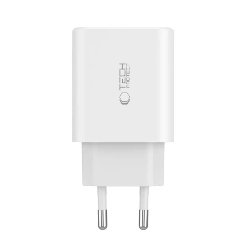 Tech-Protect NC30W Carregador USB-C 3 portas preto 30W
