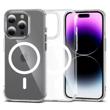 Tech-Proteckt Flexair Capa híbrida MagSafe para Apple iPhone 15 Pro Max, transparente