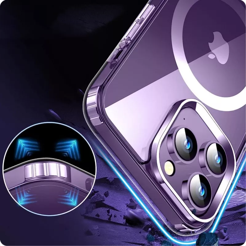 Tech-Proteckt Flexair Capa híbrida MagSafe para Apple iPhone 15 Pro Max, transparente