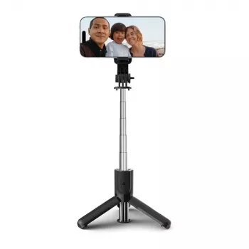 Tech-Protect L02S Pau de selfie com tripé e comando Bluetooth, preto