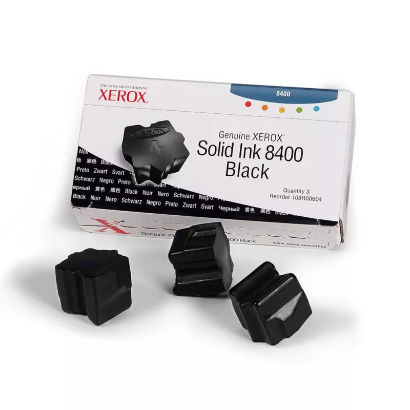 Xerox Genuine Solid Ink Stick pack de 3 preto 3400 páginas (108R00604)