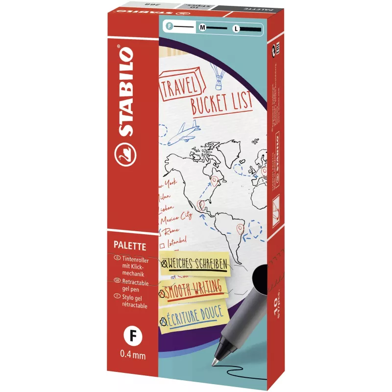 STABILO Palette fineliner retrátil azul 0,4 mm fino ambidestro