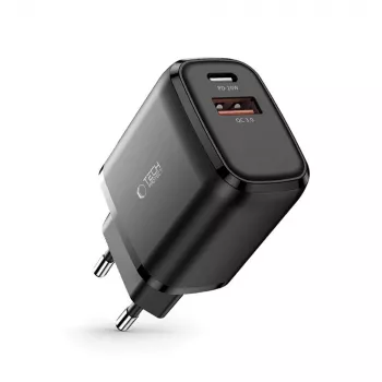 TECH-PROTECT C20W carregador de rede de 2 portas PD20W/QC3.0 preto