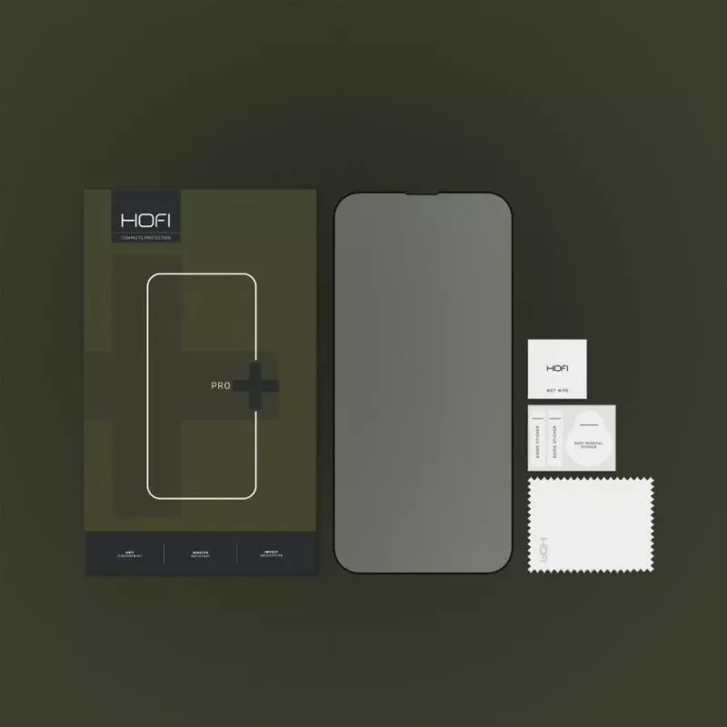 HOFI Glass Pro+ protetor de ecrã em vidro temperado para Apple iPhone 13 / 13 Pro / 14, preto