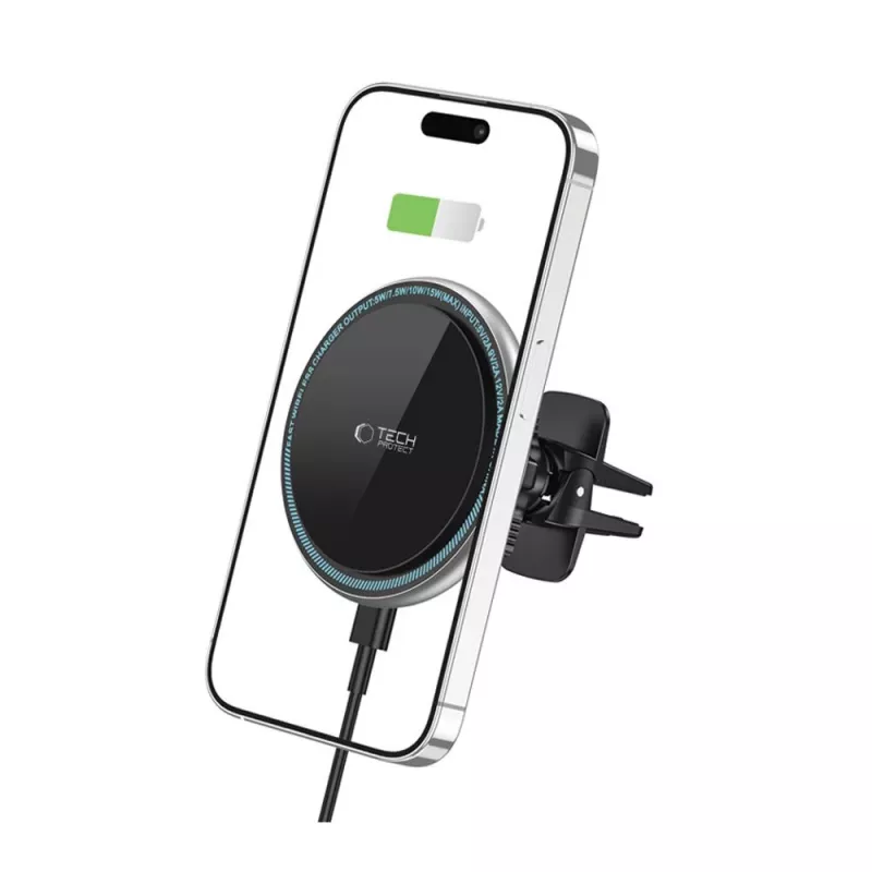 TECH-PROTECT A2 suporte de carro magnético MagSafe para saída de ar com carregador sem fios 15W preto