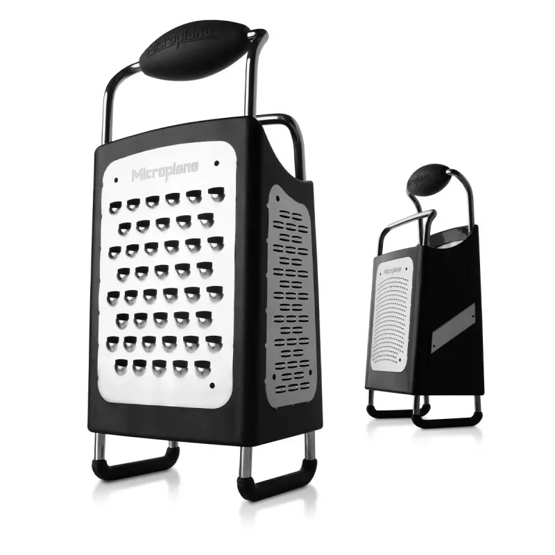 Ralador de caixa de 4 lados Microplane fino/extra grosso/lâmina/cortador preto