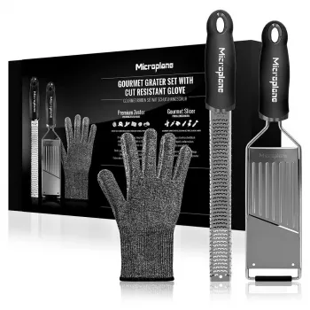Conjunto de raladores Microplane Gourmet + luva de proteção