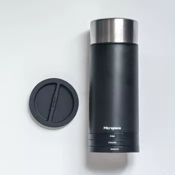 Moinho universal Microplane - preto/transparente, ralador rotativo para queijo duro, chocolate, frutos secos, especiarias