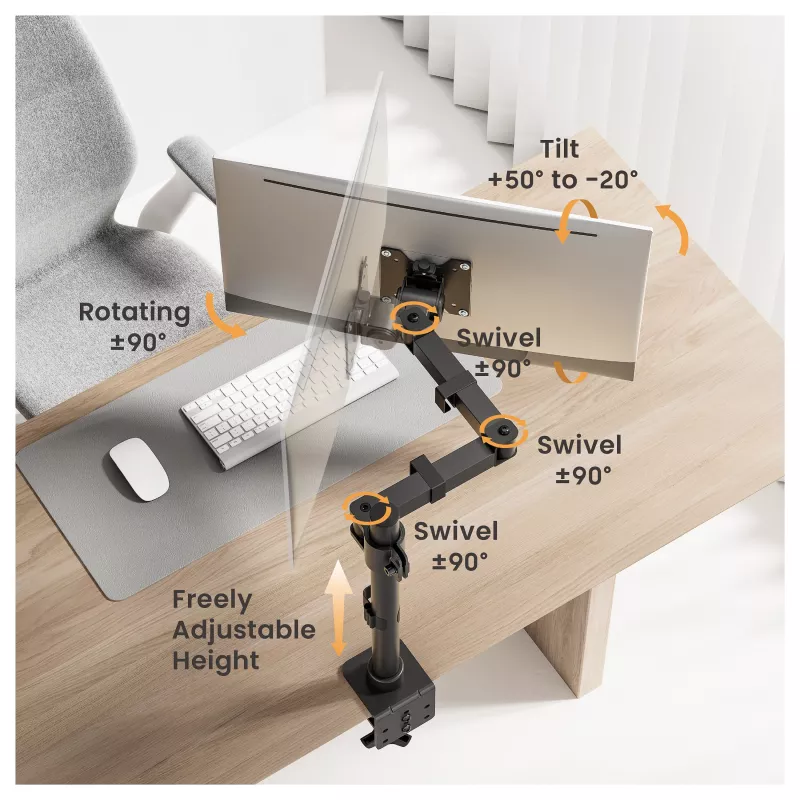 Suporte de mesa Equip 17-32/1TFT 360° ajustável em altura 20 kg preto