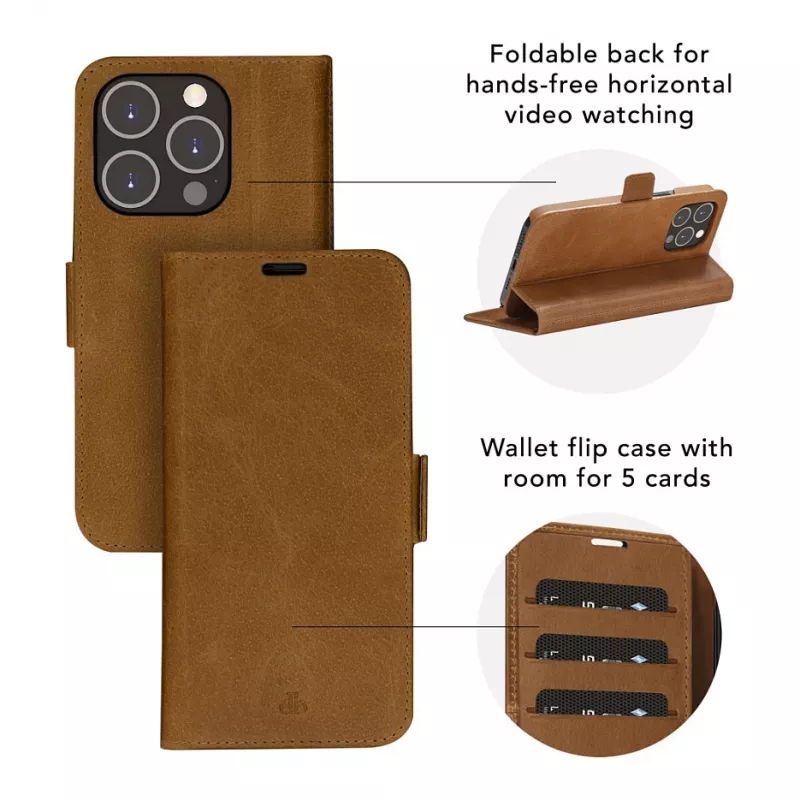 Capa flip dbramante1928 Copenhagen para Samsung Galaxy A54 - couro plena flor - castanho claro