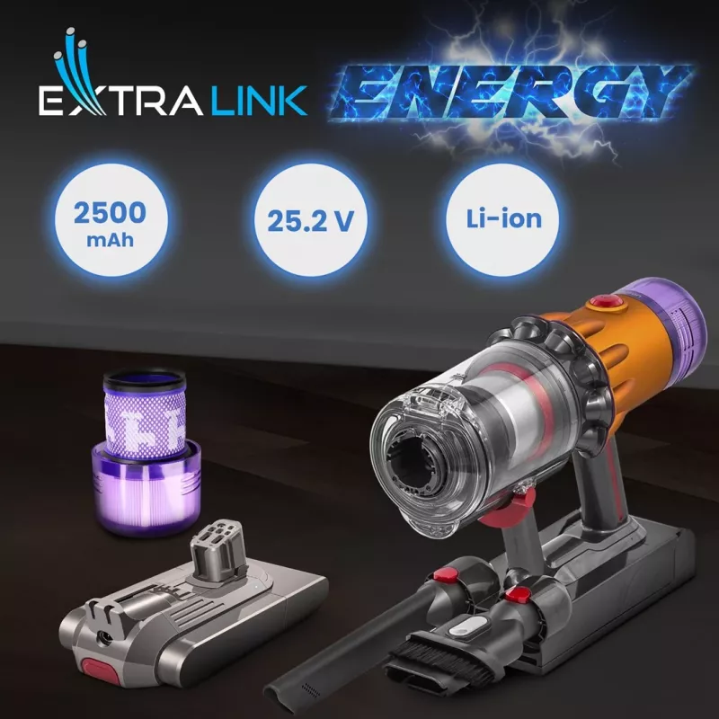 Bateria de substituição Extralink para Dyson V12 25,2V 2500mAh + filtro