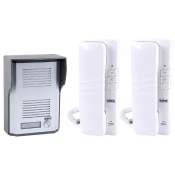 Intercomunicador de áudio com fios EURA ADP-48A3 (RL-3203CC) - branco/prateado