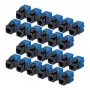StarTech.com Cat6 Keystone Jack pack de 24 - acoplador RJ45 Ethernet Keystone, UTP, 180 graus, sem ferramentas, preto/azul, 10GBase-T