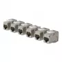 StarTech.com módulo Keystone Jack Cat8 pack de 6 acoplador RJ45 Ethernet Keystone, tomada de parede UTP Cat8, 180 graus, sem ferramentas, plano, prateado, RJ-45, fêmea, 25/40GBase-T