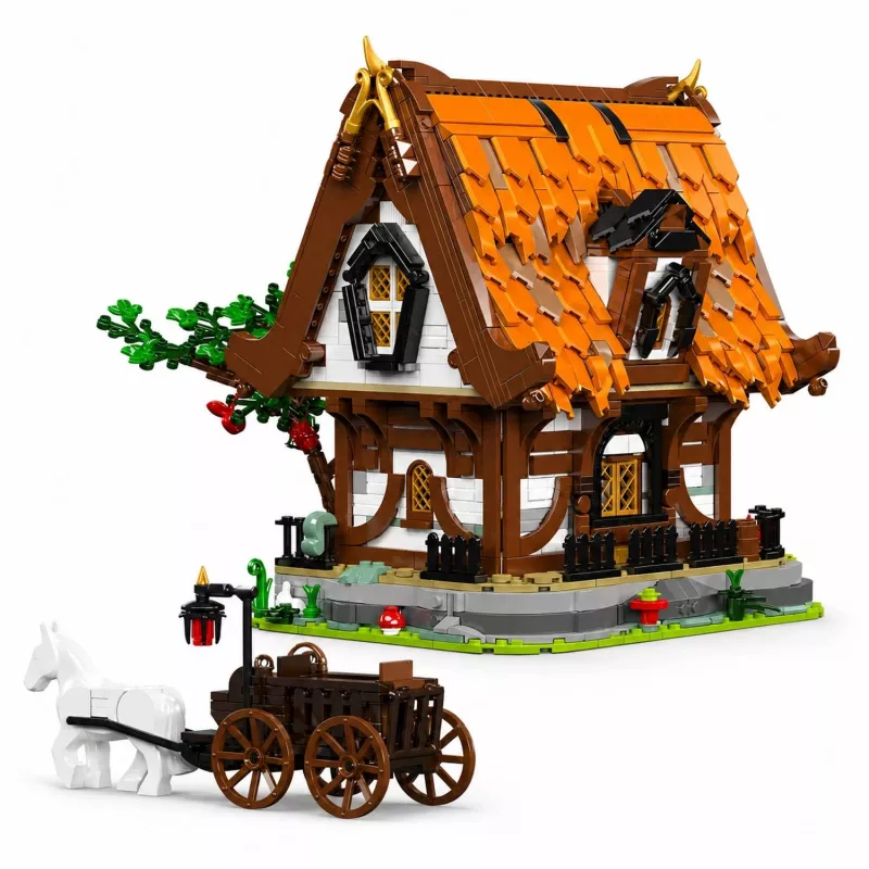 Conjunto de blocos de construção Mould King Medieval World Log Cabin 16054 (2192 peças)