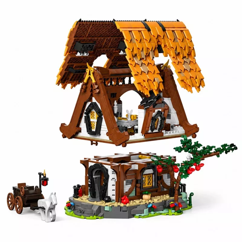Conjunto de blocos de construção Mould King Medieval World Log Cabin 16054 (2192 peças)