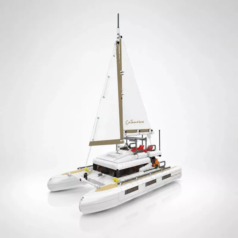 Conjunto de blocos de construção Mould King Catamaran Sailboat 10217 (890 peças)