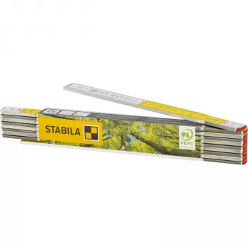 Metro articulado de madeira STABILA 600 2 m métrico branco/amarelo