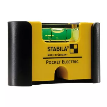 Nível de bolso STABILA Type 81 S Pocket Electric, 7 cm, amarelo, precisão 1,0 mm/m, com íman e clipe de cinto