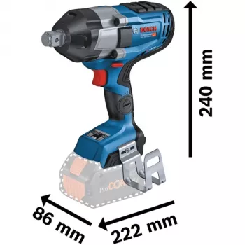 Chave de impacto a bateria BOSCH Professional BITURBO GDS 18V-1050 HC, encaixe quadrado 3/4 polegadas, 18 V, solo (azul/preto, Bluetooth, L-BOXX)