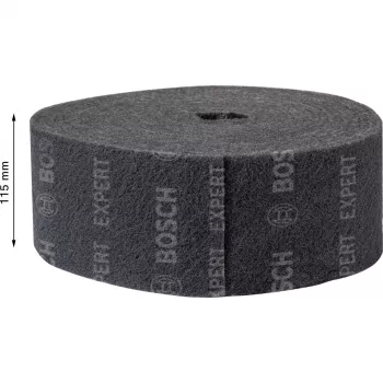 Rolo de lixa não tecido Bosch Expert N880 Ultra-Fine S, 115mm x 10m, cinzento, para lixamento manual