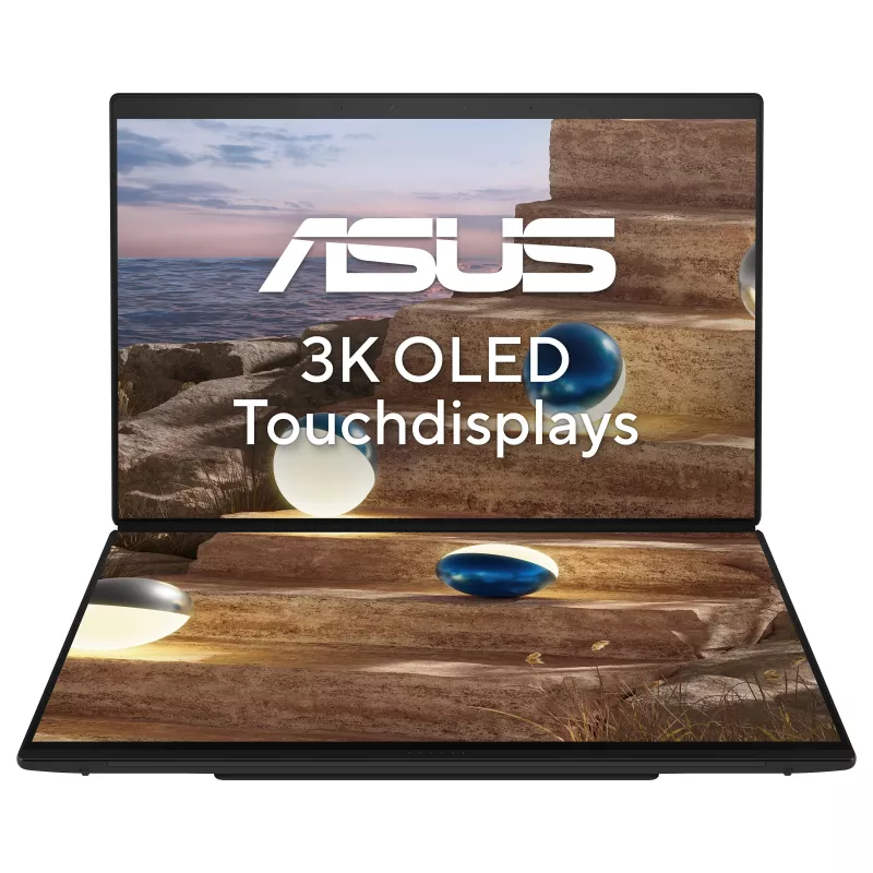 ASUS Zenbook Duo UX8407AA-SN262W Portátil 2-em-1, 14 polegadas 3K OLED Touch 144Hz, Intel Core Ultra 9 386H, 32GB LPDDR5x, 1TB SSD, Windows 11 Home