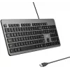 UNITEK SlimTap Teclado de Escritório com Fio, USB-A, Cinzento