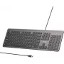 UNITEK SlimTap Teclado de Escritório com Fio, USB-A, Cinzento