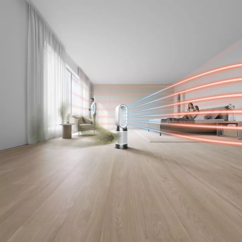 Dyson Purifier Hot+Cool HP1 Purificador de Ar, Aquecedor e Ventilador, 27 m², 61,4 dB, Branco/Dourado