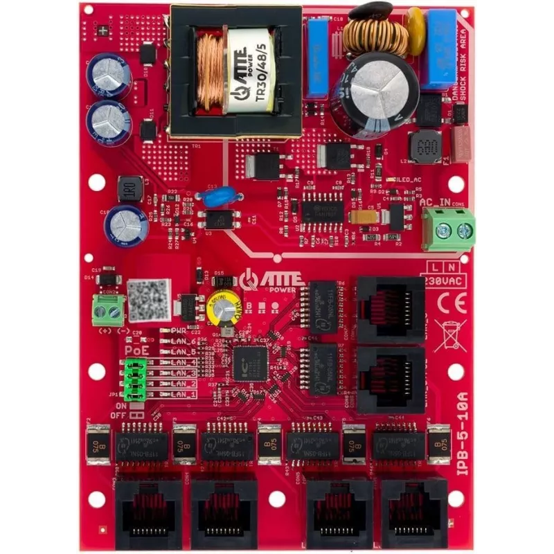 ATTE IPB-5-10A-OF Switch PoE de 6 portas com fonte de alimentação integrada