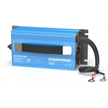 EUROPOWER CH-LFP/24/25 Carregador de bateria LiFePO4 29,2V 25A terminais de anel M8