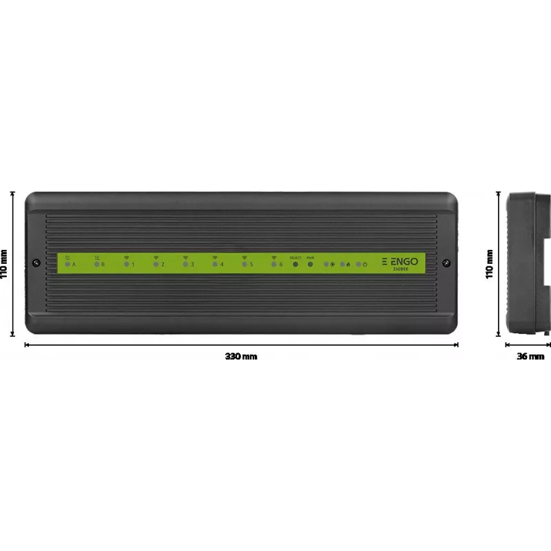 ENGO Controls ECB62-ZB Unidade central Smart Home, 6 zonas sem fios + 2 com fios, 230V