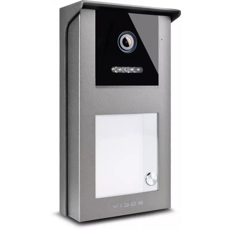 VIDOS IPX S101-1 Painel exterior com leitor RFID, câmara 2MP, PoE, preto
