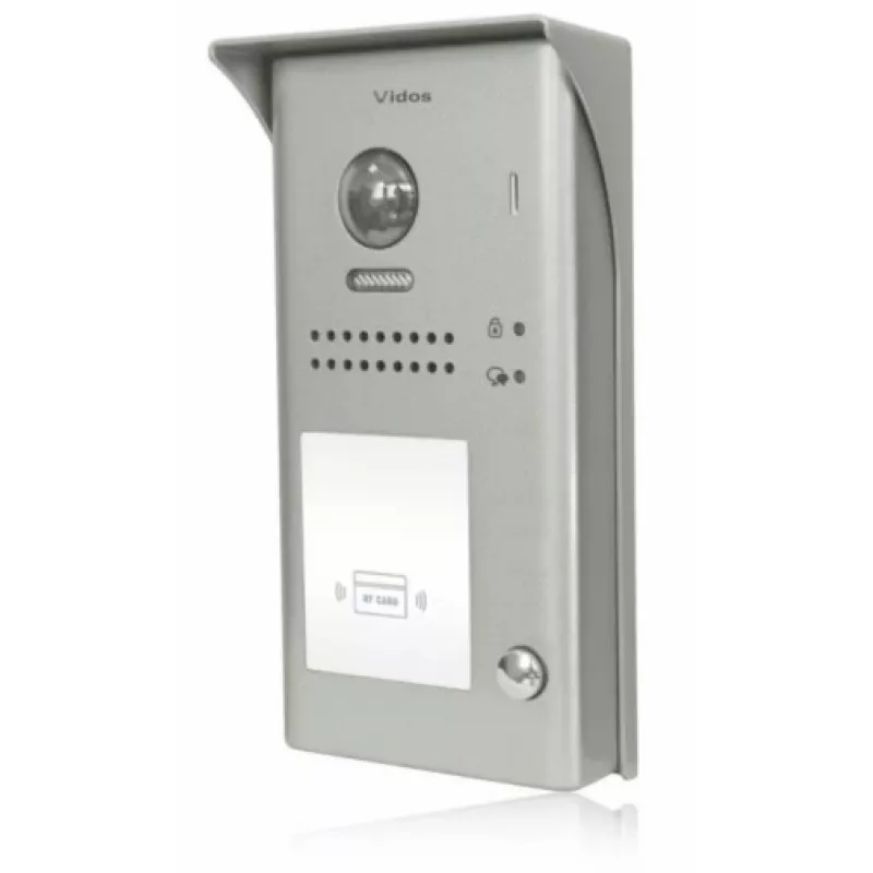 VIDOS DUO S1101A Posto de porta - 1 botão de chamada, prateado, montagem à superfície, 2 fios, IP65