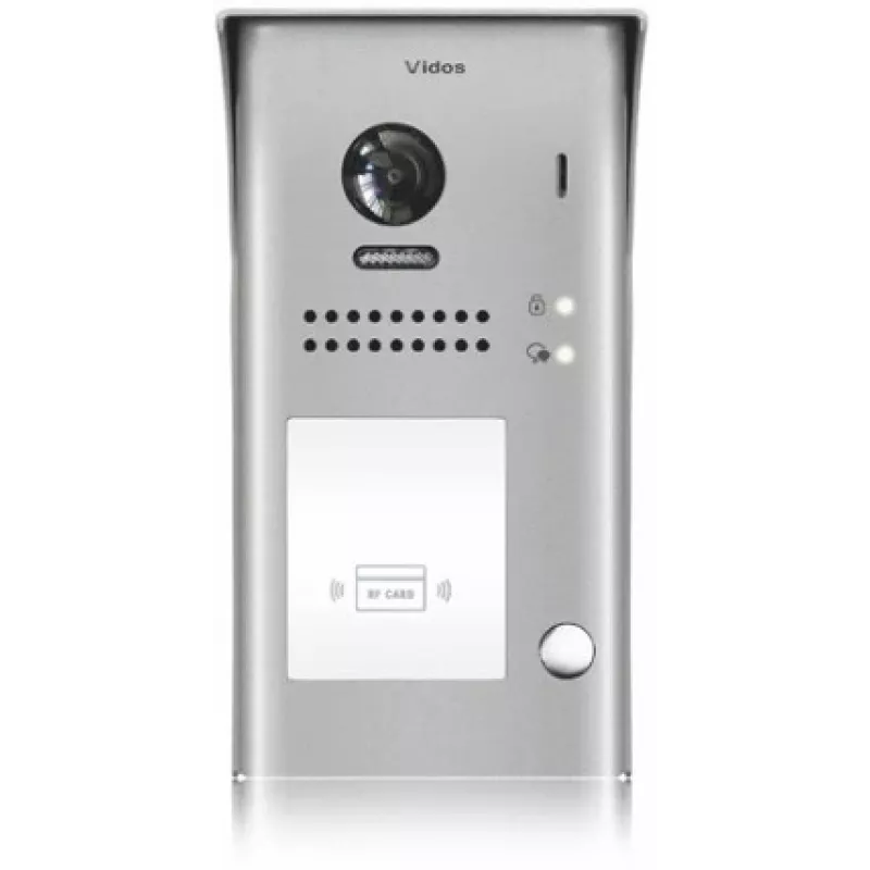 VIDOS DUO S1101A Posto de porta - 1 botão de chamada, prateado, montagem à superfície, 2 fios, IP65