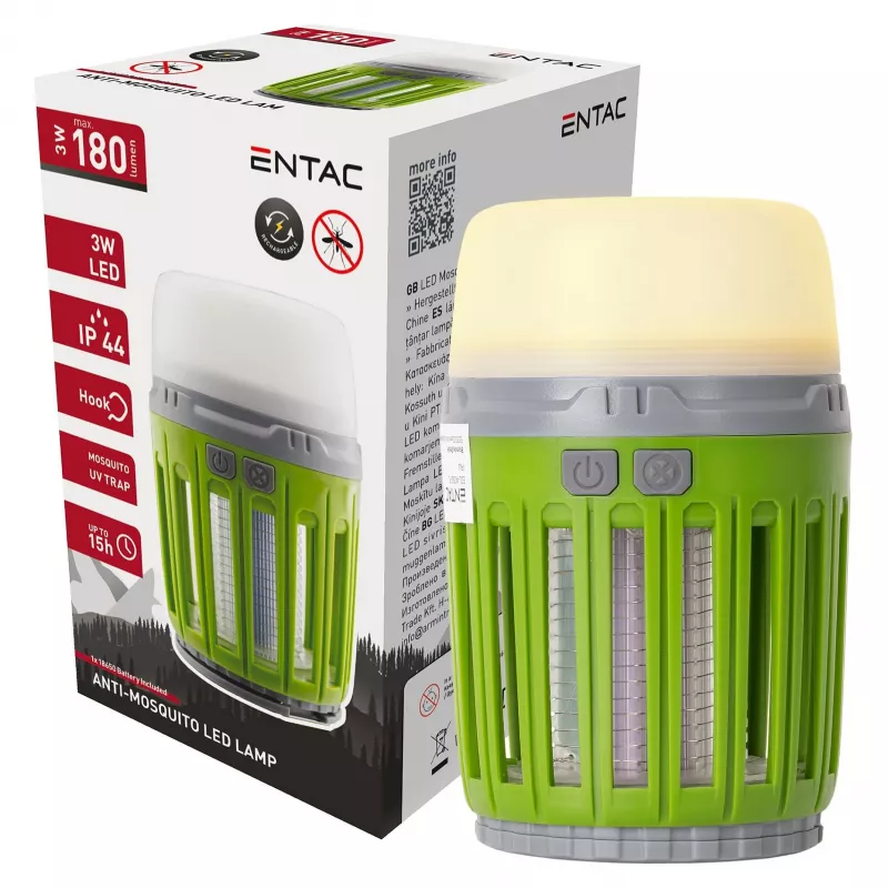 ENTAC Armadilha UV para mosquitos Lanterna de campismo verde