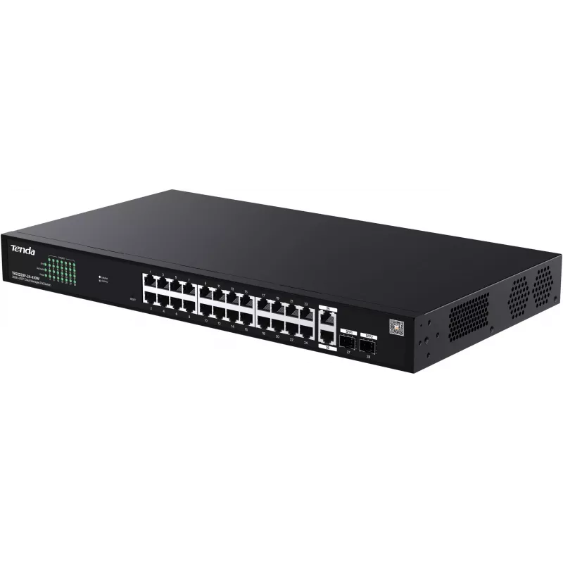Tenda TEG2228P-24-410W Switch PoE+ gerido 26x Gigabit Ethernet + 2x SFP, 410W