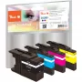 Peach PI500-74 pack de cartuchos de tinta pigmentada - preto, ciano, magenta, amarelo - compatível com Brother MFCJ 5910 DW, 6510 DW, 6710 DW, 6910 DW - 4 unid.