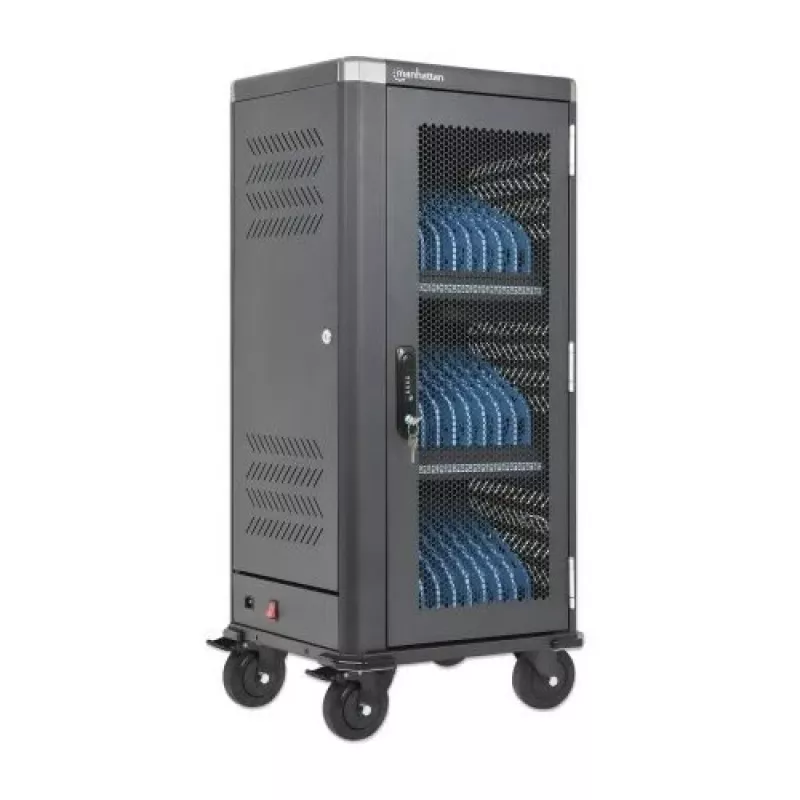 Manhattan 181471 carrinho de carregamento USB-C de 30 compartimentos, 30 W por porta, preto