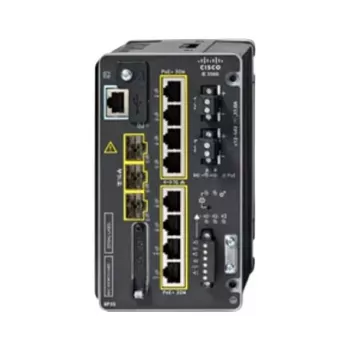 CISCO IE-3500-8P3S-A switch industrial gerido, 8 GE PoE+ e 3 GE SFP Modular, NA