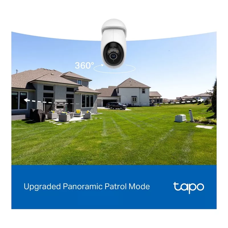 TP-LINK Tapo C560WS V1 câmara de vigilância de rede - rotação/inclinação - exterior - proteção contra intempéries - visão noturna a cores - 8 MP - 4K UHD - distância focal fixa - áudio - sem fios - Wi-Fi 6 - 802.11ax