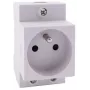 Tomada modular Noark Ex9DS-F 106194, calha DIN TH-35, 2,5 m, Schuko (tipo F), 16 A, 250 V, Branco/Cinzento