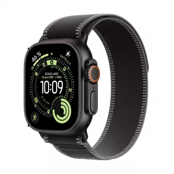 Apple Watch Ultra 3 GPS + Cellular 49mm caixa Black Titanium com Black/Charcoal Trail Loop - M/L