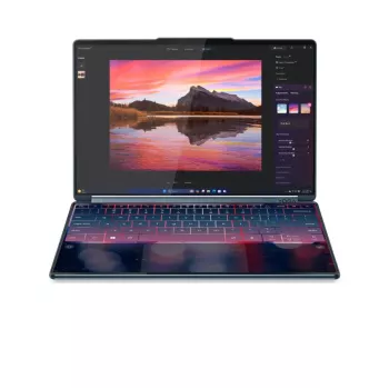 Portátil de ecrã duplo Lenovo Yoga Book 9 14IAH10 Intel, Tidal Teal, 2x14 polegadas OLED Touchscreen, 2.8K WQXGA+, Intel Core Ultra 7 255H, 32GB LPDDR5X, 1TB SSD, GPU Intel Arc 140T, Windows 11 Home, Wi-Fi 7
