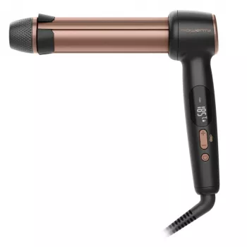 Rowenta CF4620E0 Twist Curl ferro de caracóis - cerâmica, cuidado iónico, 27/32/38 mm, ecrã LCD, 86 W, preto/cobre